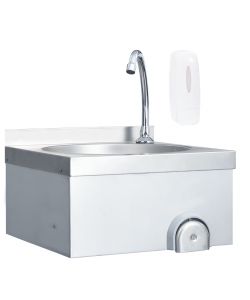 Lavandino con Rubinetto e Dispenser Sapone in Acciaio Inox