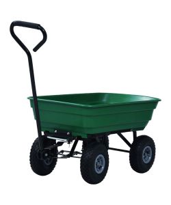 Carrello Manuale Ribaltabile da Giardino 300 kg 75 L Verde