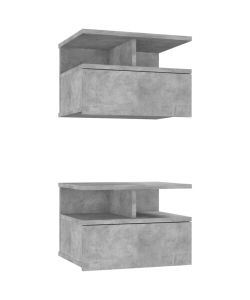 Comodini Pensili 2 pz Grigio Calcestruzzo 40x31x27cm Truciolato