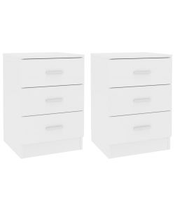 Comodini 2 pz Bianco 38x35x56 cm in Legno Ingegnerizzato