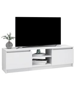 Mobile TV Bianco Lucido 120x30x35,5 cm in Truciolato