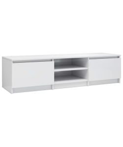 Mobile TV Bianco Lucido 140x40x35,5 cm in Truciolato