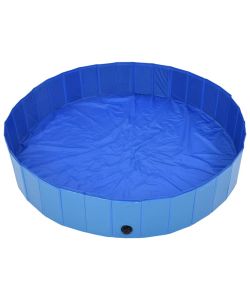 Piscina per Cani Pieghevole Blu 160x30 cm in PVC