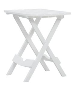 Tavolo da Giardino Pieghevole 45,5x38,5x50cm Bianco