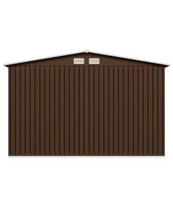 vidaXL Casetta da Giardino in Acciaio - Marrone - 257x205x178 cm