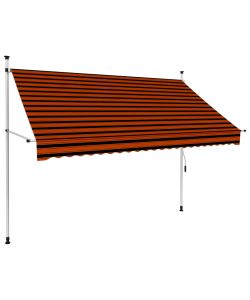 Tenda da Sole Retrattile Manuale 250 cm Arancione e Marrone