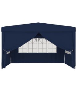 Gazebo Professionale con Pareti 4x4 m Blu 90 g/mq