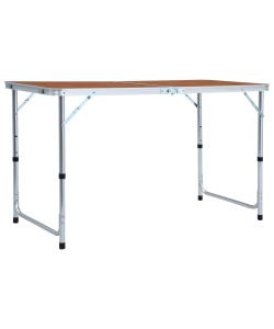Tavolo da Campeggio Pieghevole in Alluminio 120x60 cm