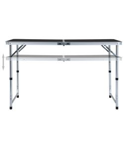 Tavolo da Campeggio Pieghevole in Alluminio Grigio 120x60 cm