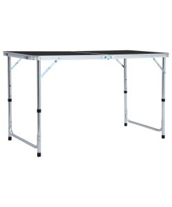 Tavolo da Campeggio Pieghevole in Alluminio Grigio 120x60 cm