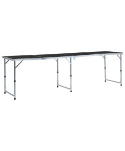 Tavolo da Campeggio Pieghevole in Alluminio Grigio 240x60 cm