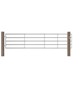 Cancello da Giardino in Acciaio 5 Sbarre (150-400)x90cm Argento