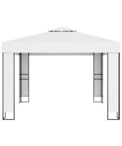 Gazebo con Tetto Doppio 3x3 m Bianco