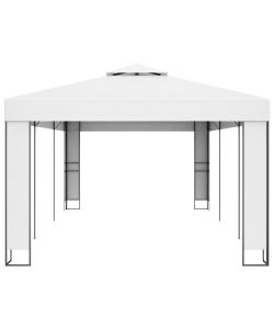 Gazebo con Tetto Doppio 3x6 m Bianco