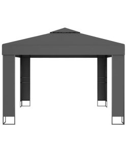 Gazebo con Tetto Doppio 3x3 m Antracite