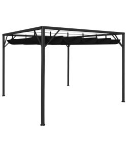 Gazebo da Giardino con Tetto a Scomparsa 3x3 m Antracite