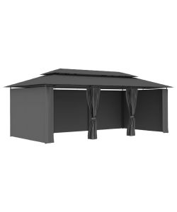 Gazebo con Tende 600x298x270 cm Antracite