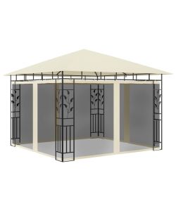 Gazebo con Zanzariera 3x3x2,73 m Crema 180 g/m