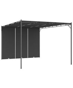 Gazebo da Giardino con Tenda Laterale 4x3x2,25 m Antracite