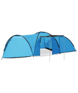 Tenda Igloo da Campeggio 650x240x190 cm per 8 Persone Blu