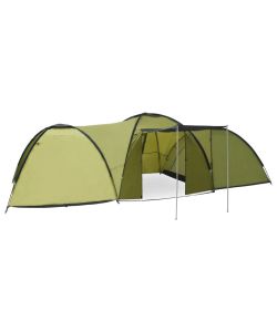 Tenda Igloo da Campeggio 650x240x190 cm per 8 Persone Verde