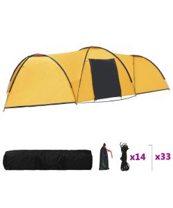 Tenda Igloo da Campeggio 650x240x190 cm per 8 Persone Gialla