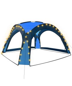 Tenda per Feste con LED e 4 Pareti 3,6x3,6x2,3 m Blu