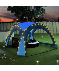 Tenda per Feste con LED e 4 Pareti 3,6x3,6x2,3 m Blu