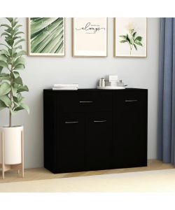 Credenza Nera 88x30x70 cm in Truciolato