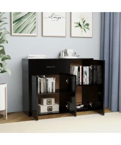 Credenza Nera 88x30x70 cm in Truciolato