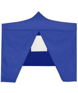 Gazebo Pieghevole Professionale 4 Pareti 2x2m Acciaio Blu