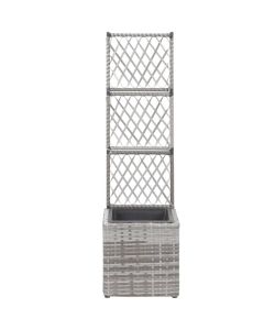 Letto Rialzato a Traliccio 1 Vaso 30x30x107cm Polyrattan Grigio