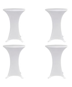 Coperture Verticali per Tavolo 4 pz D.60 cm Bianco Elastico