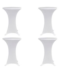 Coperture Verticali per Tavolo 4 pz D.80 cm Bianco Elastico