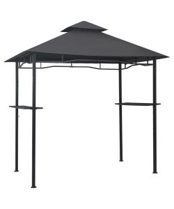 Gazebo per Barbecue 240x150x255 cm Antracite in Acciaio