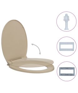 Tavoletta WC a Chiusura Ammortizzata Beige Ovale