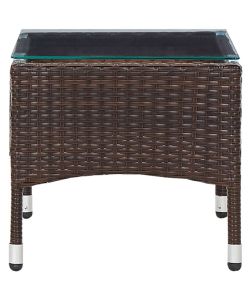 Tavolino da Caff Marrone 60x40x36 cm in Polyrattan