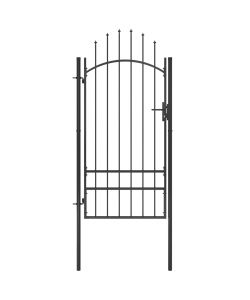 Cancello da Giardino in Acciaio 1x2,5 m Nero