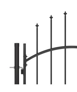 Cancello da Giardino con Punta a Lancia 5x2,45 m Nero