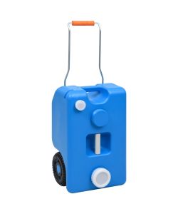 Serbatoio d'Acqua con Ruote per Campeggio 25 L Blu