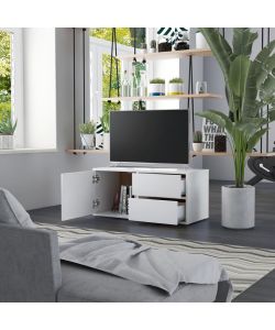 Mobile Porta TV Bianco 80x34x36 cm in Legno Multistrato