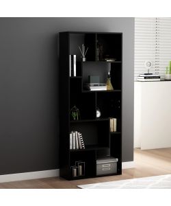 Libreria Nera 67x24x161 cm in Truciolato