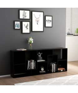 Libreria Nera 67x24x161 cm in Truciolato