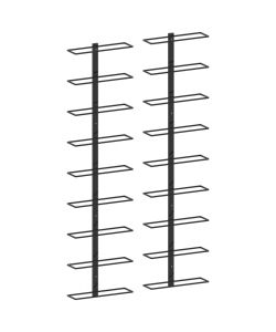 Portavini da Parete per 18 Bottiglie 2 pz Nero in Ferro