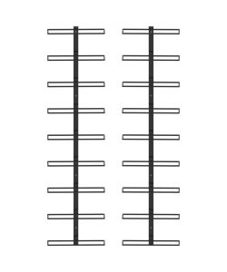 Portavini da Parete per 18 Bottiglie 2 pz Nero in Ferro