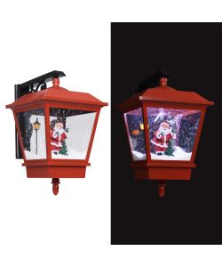Lampada Natalizia da Parete LED e Babbo Natale Rossa 40x27x45cm