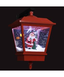 Lampada Natalizia da Parete LED e Babbo Natale Rossa 40x27x45cm