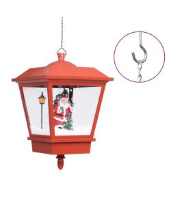 Lampada Natalizia Sospesa LED e Babbo Natale Rossa 27x27x45 cm