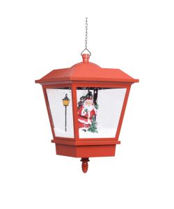 Lampada Natalizia Sospesa LED e Babbo Natale Rossa 27x27x45 cm