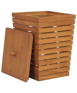 Cesto Portabiancheria 30x30x45 cm in Massello di Teak